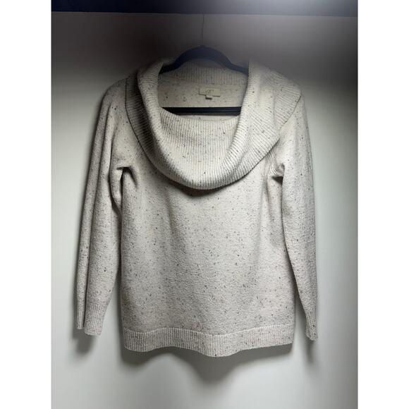 Loft Sweater Speckled Pink Cowl Neck Size Medium Long Sleeve Career Casual - Picture 8 of 9